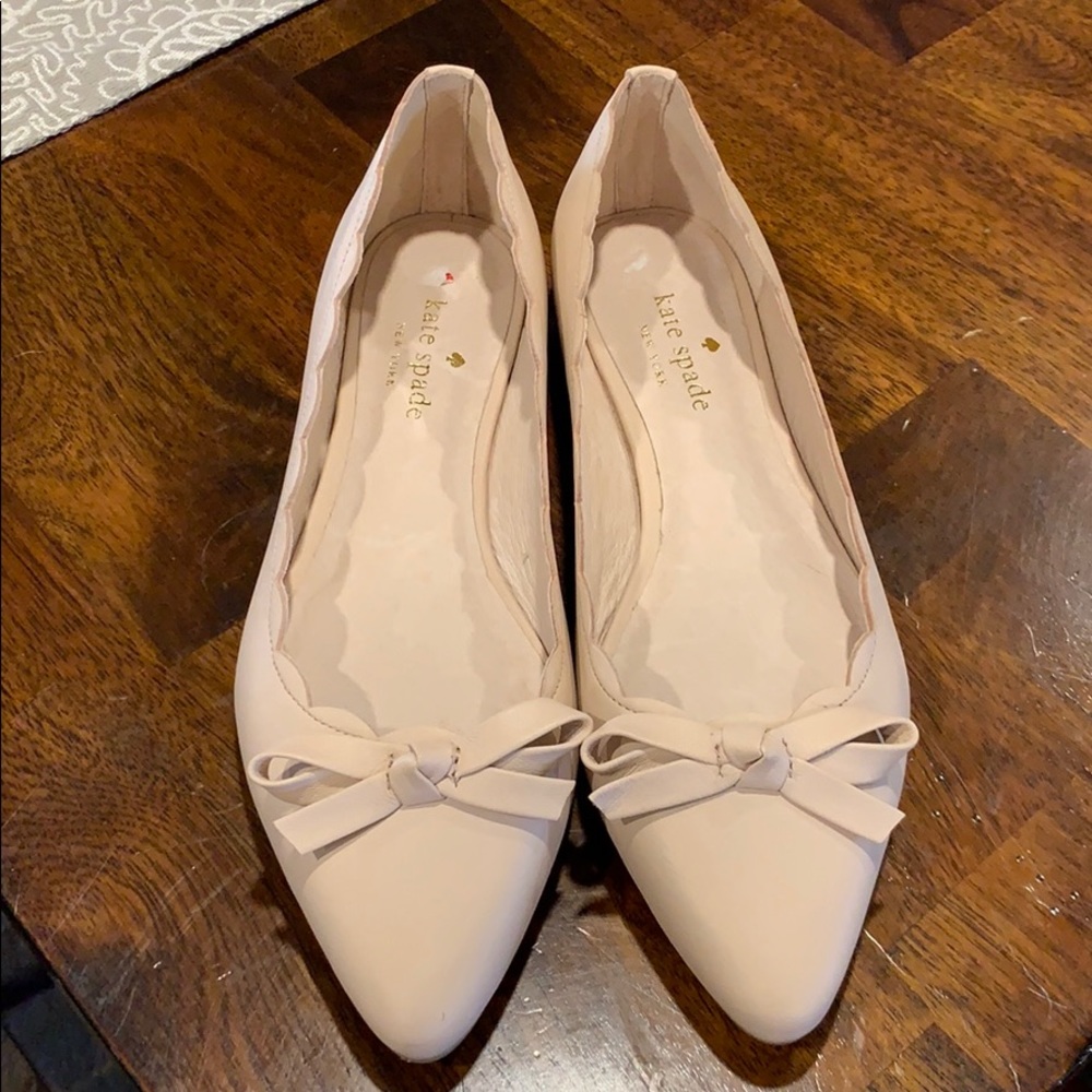 Kate Spade pink leather slip on flats.